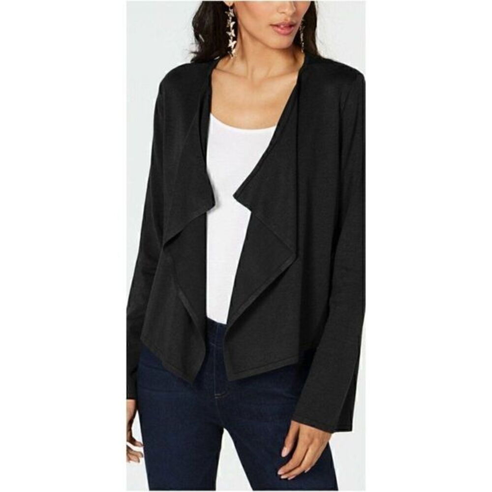 Thalia Sodi NEW Black Draped Cardigan Sweater Top
